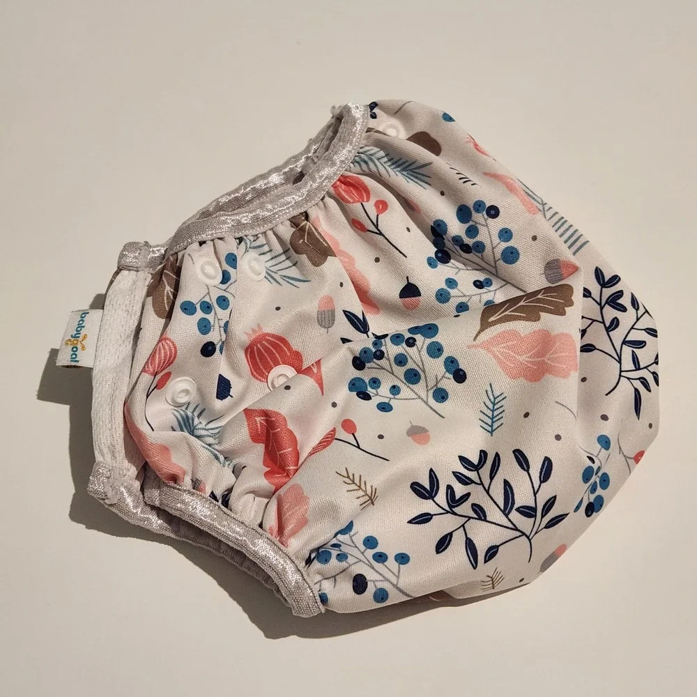 Cloth Diaper Cover Blue, Floral Reusable One Size Snaps Bundle of 2